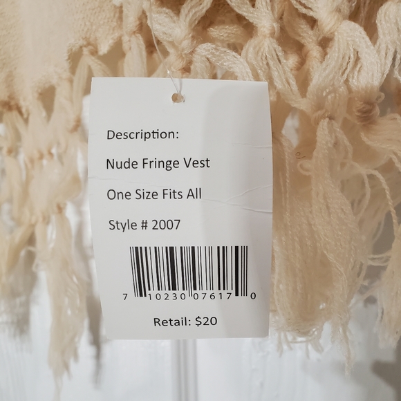 NWT Nude Fringe Vest - Picture 5 of 7